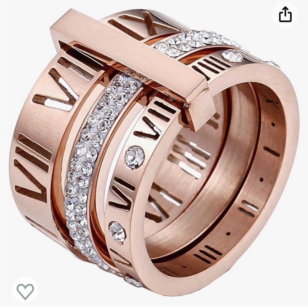 Jaline Stainless Zirconia Roman Numeral Ring
